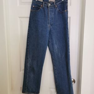 Levis Ribcage Straight Jeans Cropped Sz 29